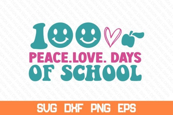 100 Peace.love. Days of School SVG: A Versatile Design Asset for Crafts and Graphics