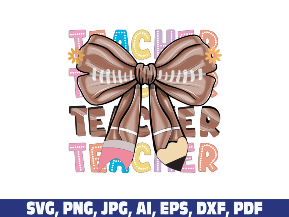 Coquette Teacher Graphic Design Asset for Crafts and Handmade Projects