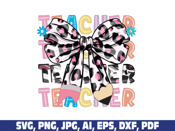 Coquette Teacher Svg Png, Retro Vintage3: A Charming Graphic for Crafts and Branding