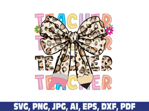 Coquette Teacher Svg Png, Retro Vintage4