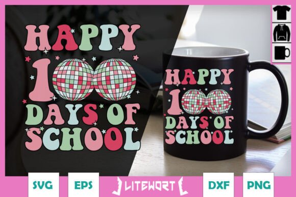 Disco Ball Happy 100 Days of School SVG: A Vibrant Design Asset for Creative Brands