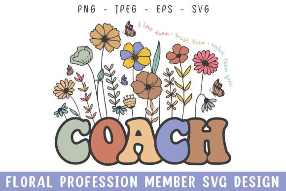 Floral Coach Vintage Flower Profession Graphics and Crafts