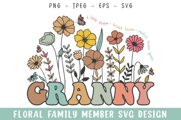 Floral Granny Vintage Flower Design Graphics