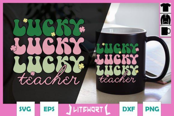 Groovy Lucky Teacher SVG: A Vibrant Graphic for Crafts and Creative Projects