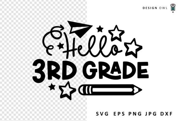 Hello Third Grade - School SVG for Creative Branding & Marketing
