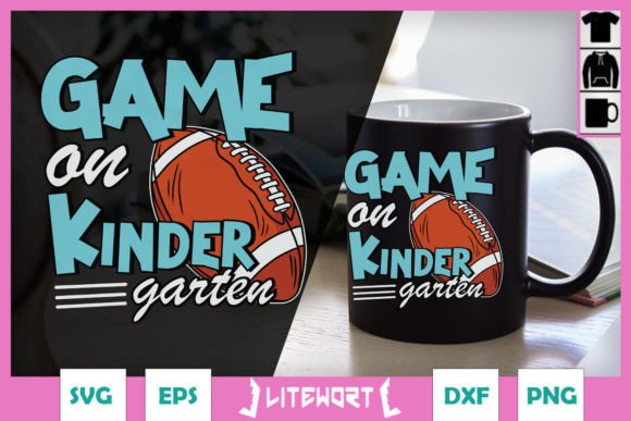 Kindergarten Football 1st Day School SVG: A Crafts-Friendly Graphic for Merch