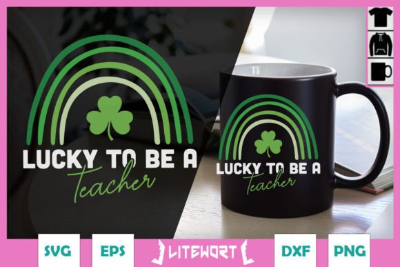 Rainbow Lucky to Be a Teacher SVG: A Vibrant Graphic Design Asset for Creative Publishers