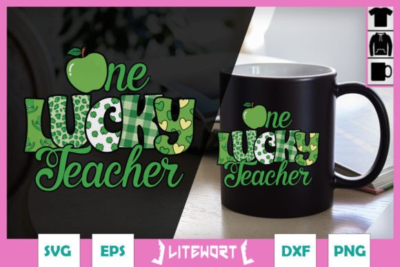 Shamrock One Lucky Teacher SVG: A Versatile Graphic Design Asset for Crafts and Creative Brands