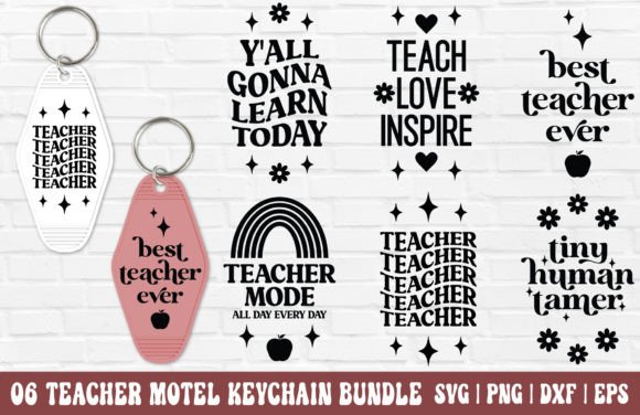Teacher Motel Keychain SVG Bundle